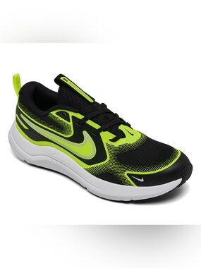 Nike Black and Volt Youth 5.5 Athletic Running Sneaker